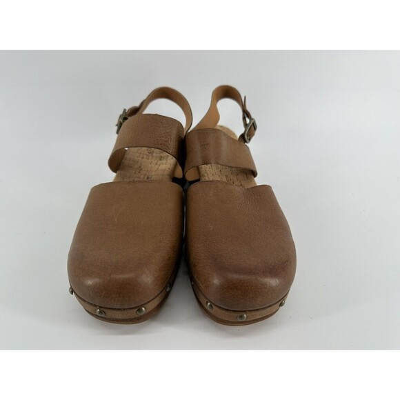 KORK-EASE Sayda Sz 10M Brown Leather Clog Wood Heel Mule Sandal - Picture 4 of 8